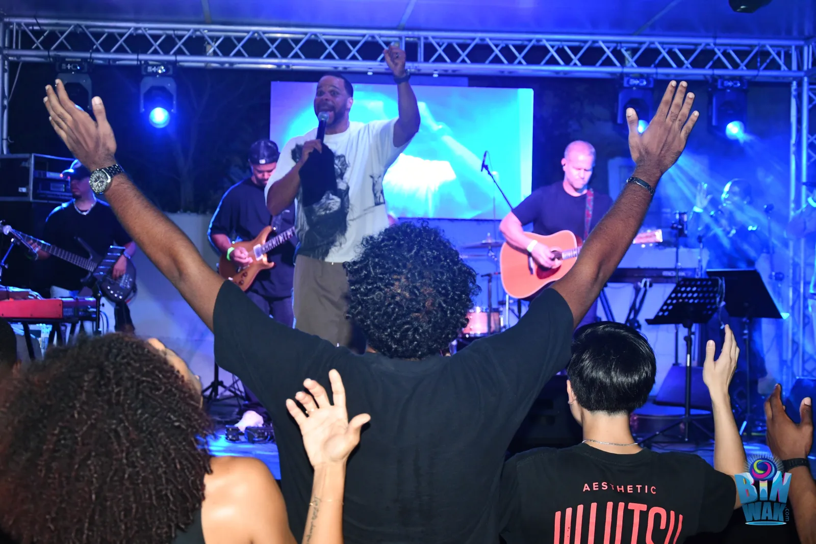 Worship stage and audience at a BINWAK event